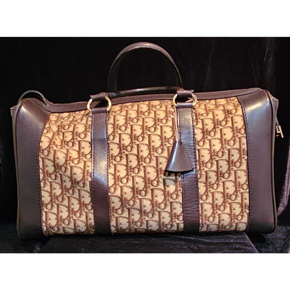 CHRISTIAN DIOR 1960s RARE Early Oblique Monogram Box Travel Bag - Picture 9 of 16